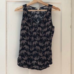 3/$15 🍁 Black/cream boho elephant tank